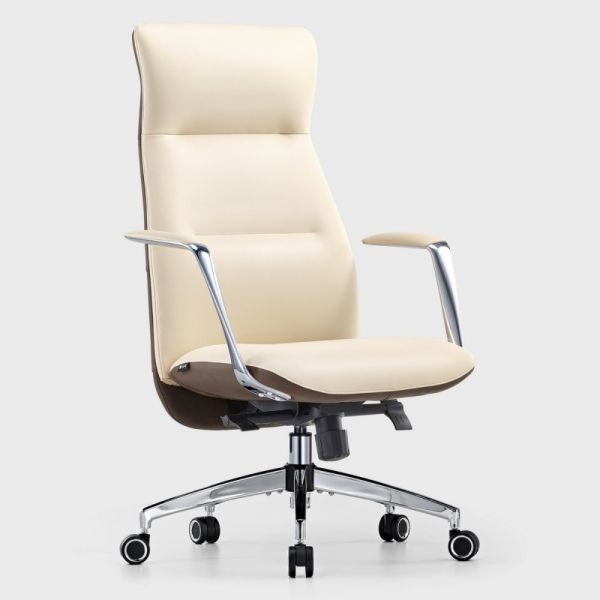 Эргономичное кресло руководителя Eureka OC08-OW, белое