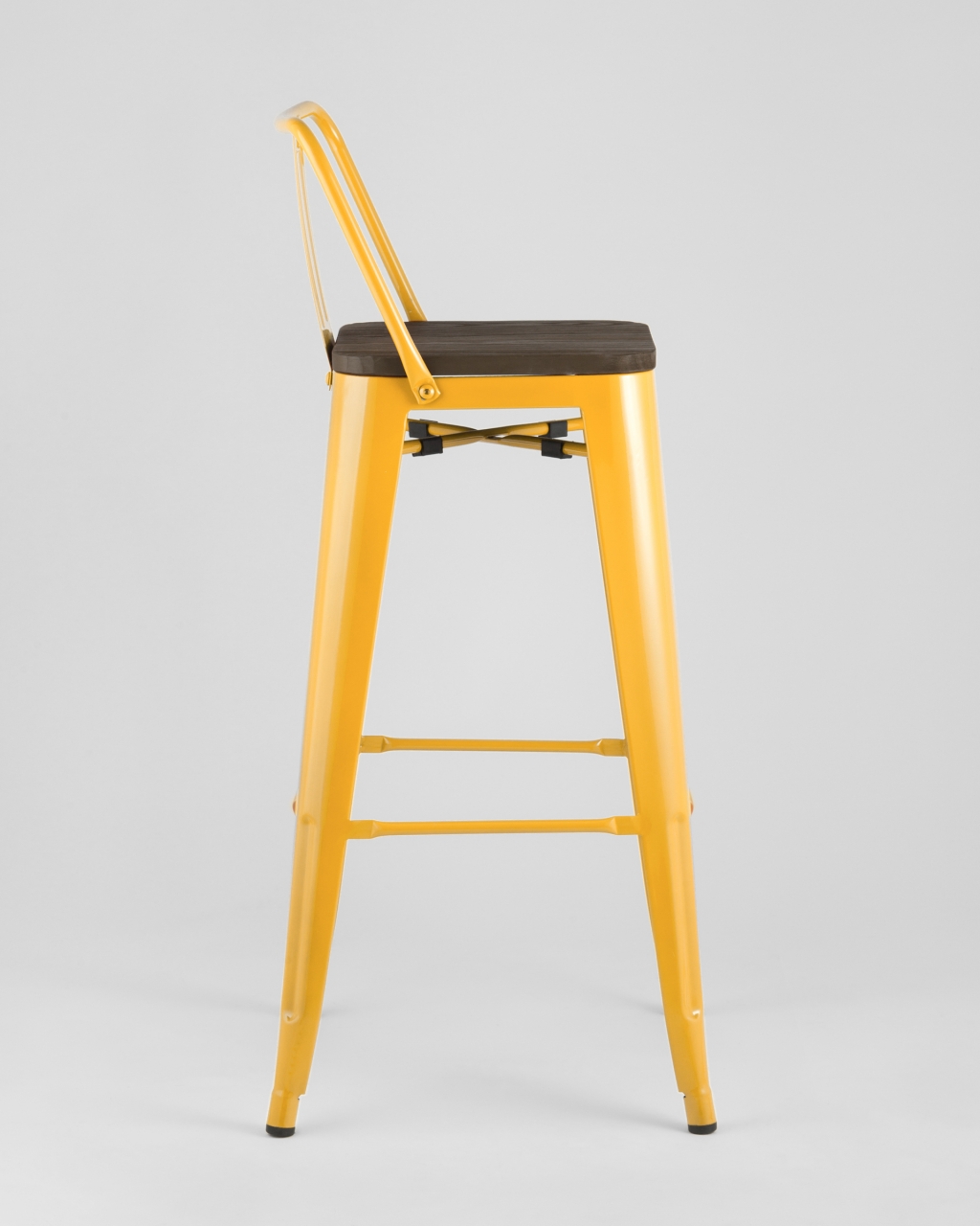 Стул барный Tolix Wood 75.5  со спинкой Желтый