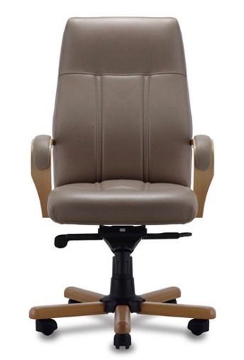 Кресло с высокой спинкой на крестовине Босс D100 Серо-бежевое