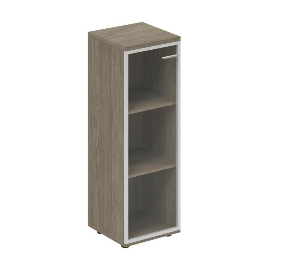 Шкаф средний со стеклом, задняя стенка ЛДСП (левый) Wing WN.812.OD.AL.L Дуб темный