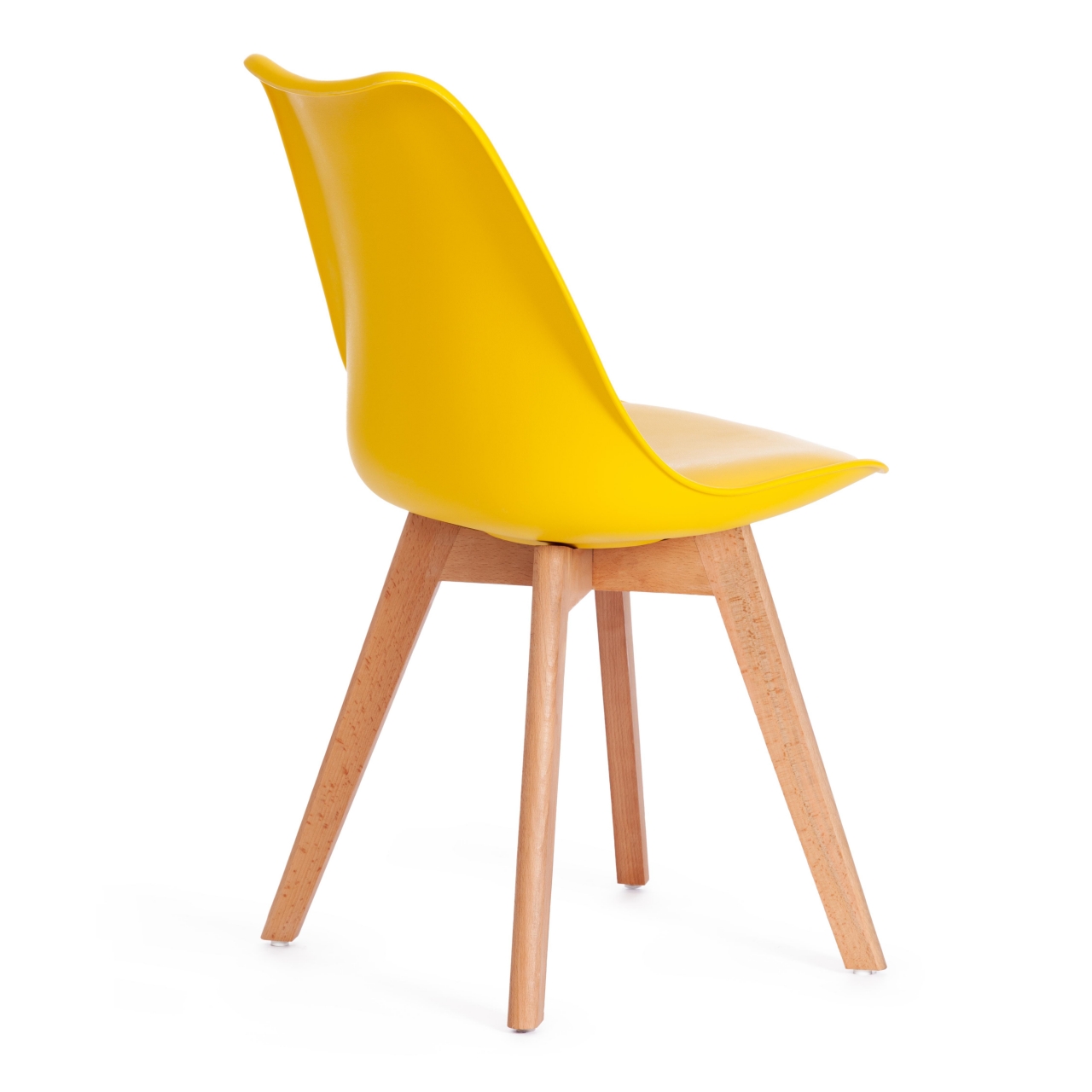 Стул TULIP (mod. 73) дерево/пластик/ПУ, 48.5*52.5*83cм, желтый