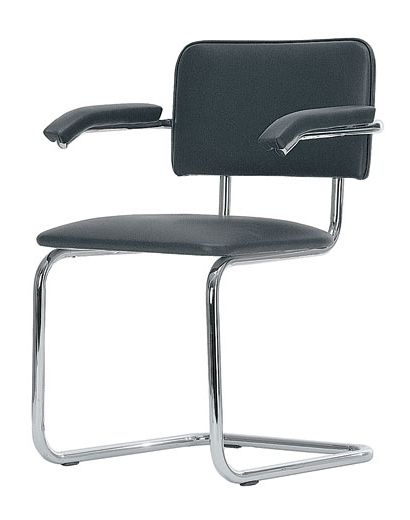 Кресло посетителя Sylwia Arm искусственная кожа черная