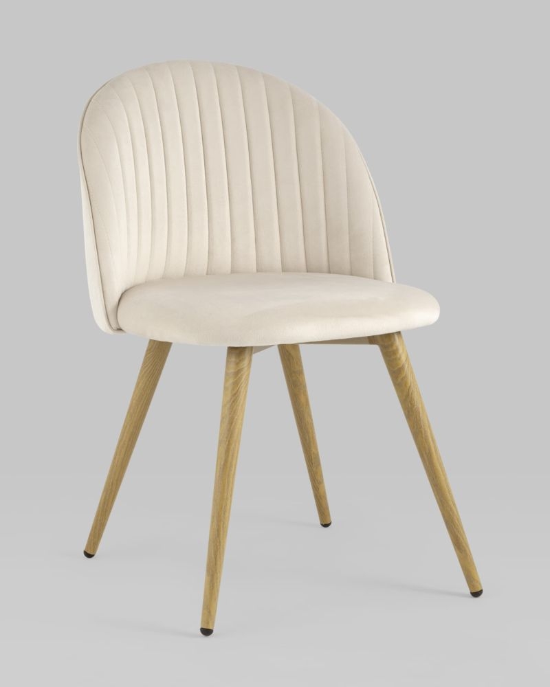 Стул Лион Страйпс велюр Кремовый