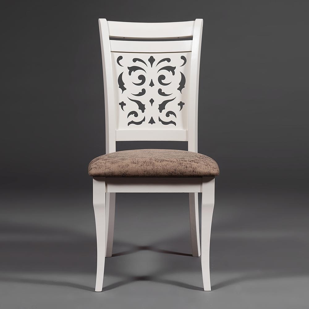 Стул Siena (SA-SC) дерево гевея, 46х59х98см, ivory white (слоновая кость 2-5), ткань античный коричневый 004-3