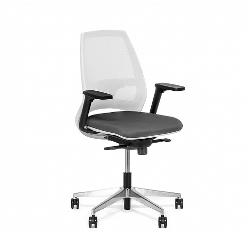 Кресло 4U MESH GreyWhite 600 3DW Alum MH YI363