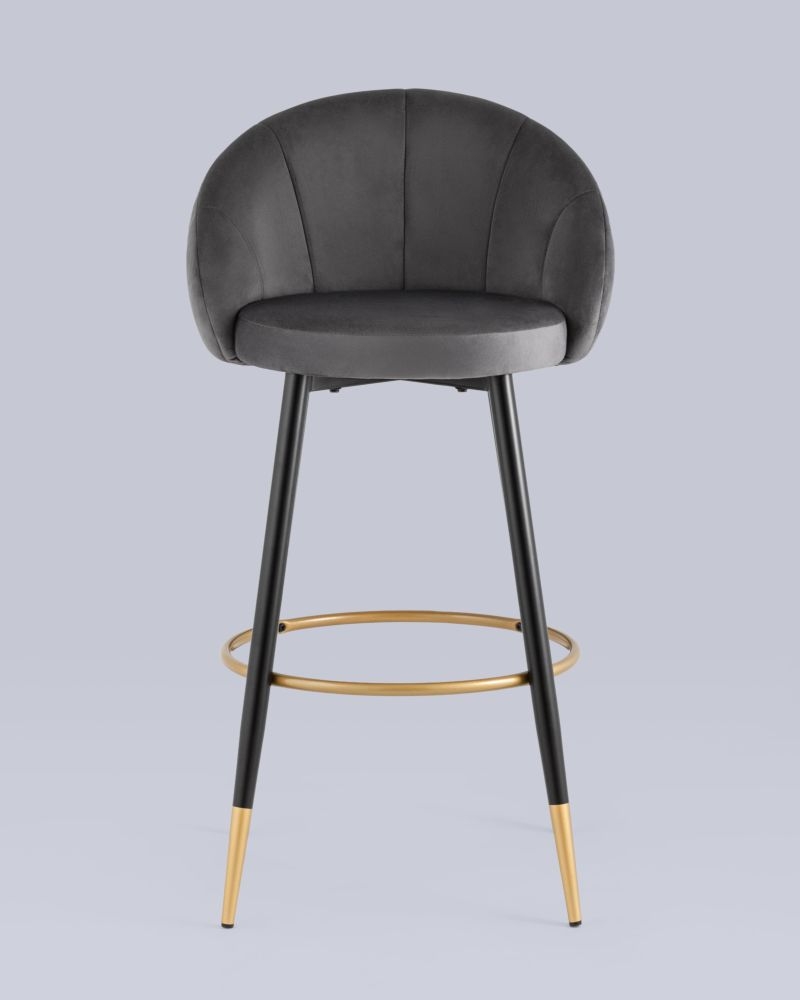 Стул Наоми барный велюр Серый