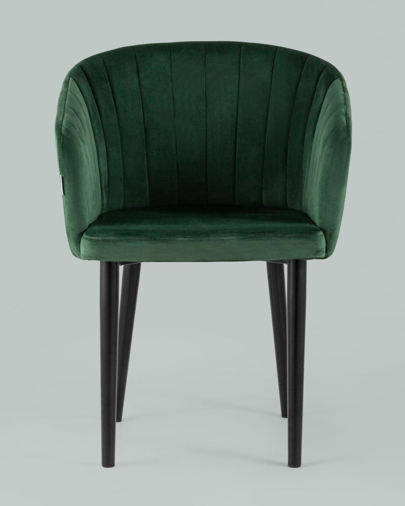 Стул с подлокотниками Нейтон велюр Зеленый
