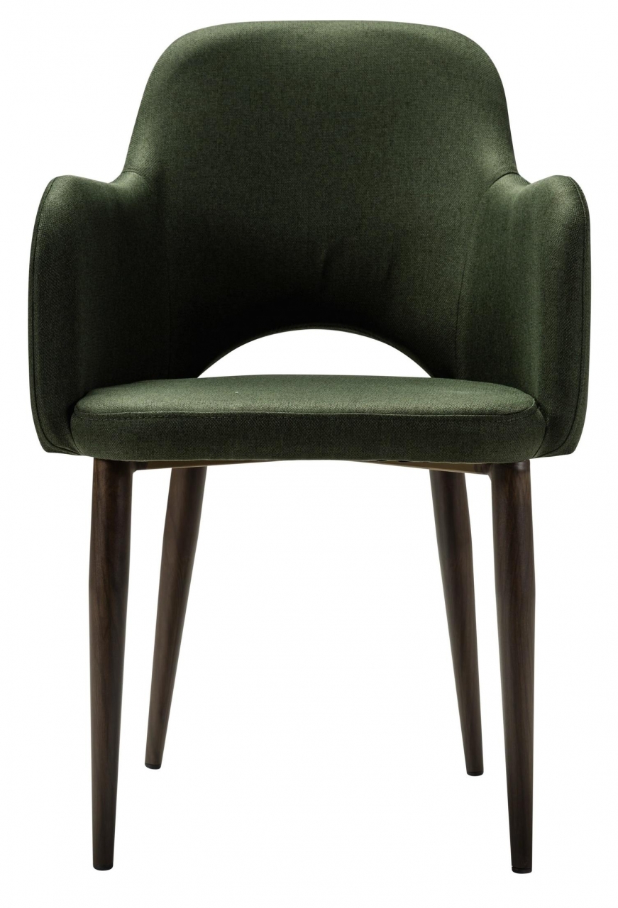 Кресло Ledger К темно-зеленый/т. орех