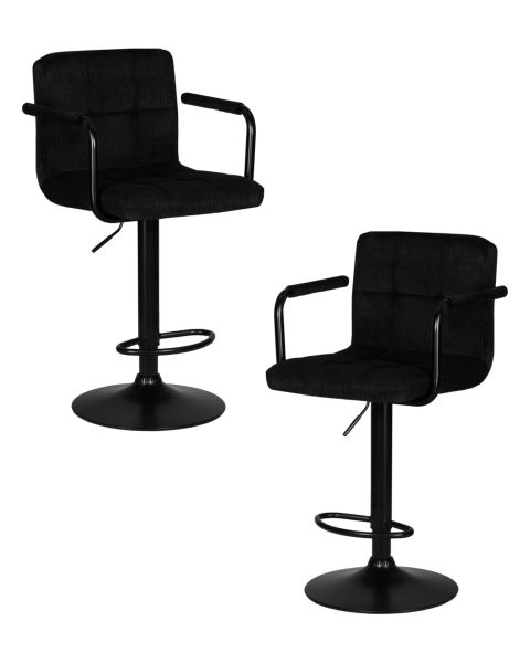 Стул барный DOBRIN KRUGER ARM BLACK (черный вельвет (LAR-E2041-52)) 2 шт