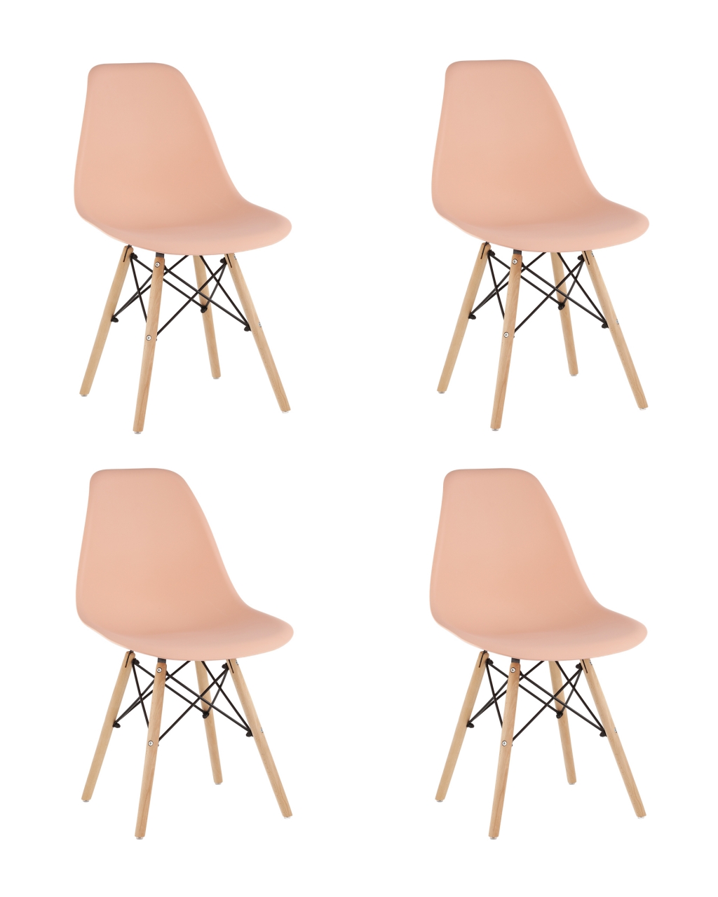 Стул Еамес Стйле ДСВ персиковый 4 шт. комплект (разборный каркас) / Eames Style DSW