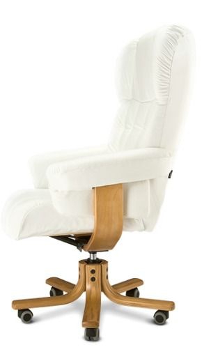 Кресло с высокой спинкой на крестовине Царь D100 Белое