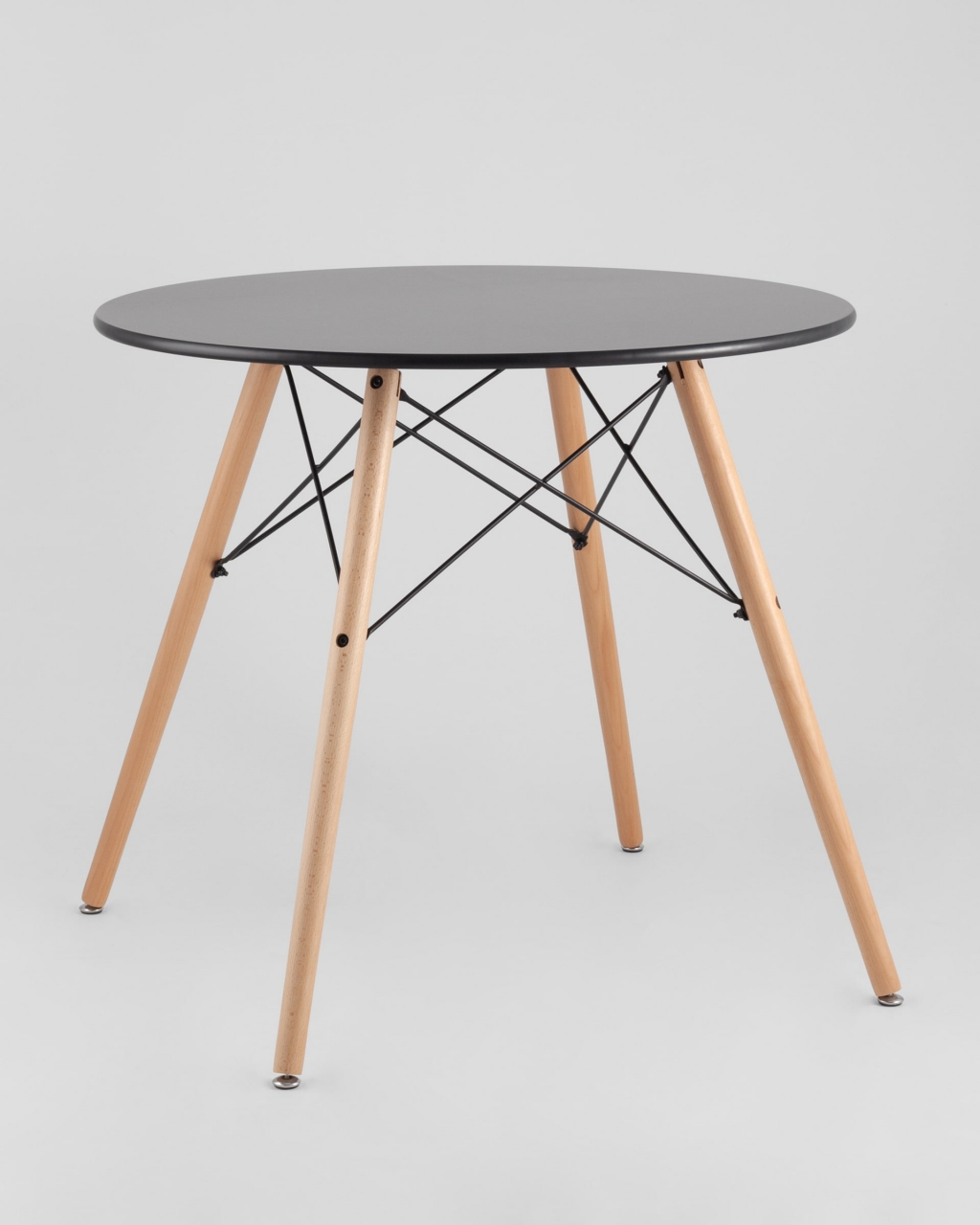 Обеденная группа Eames D80 Черный, 4 стула Eames DSW Белые