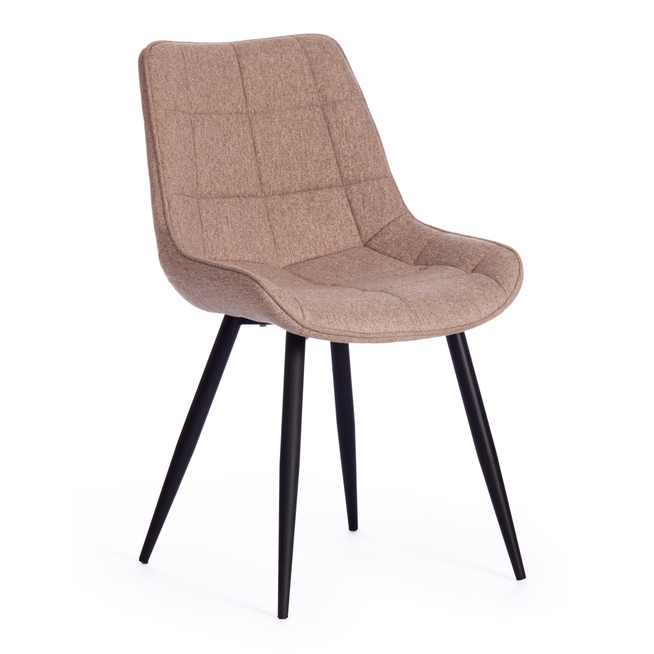 Стул ABRUZZO ( mod. 8060 ) металл,ткань, 42 х 60 х 84 х 49 см, ткань: серо-бежевый, ножки: черный