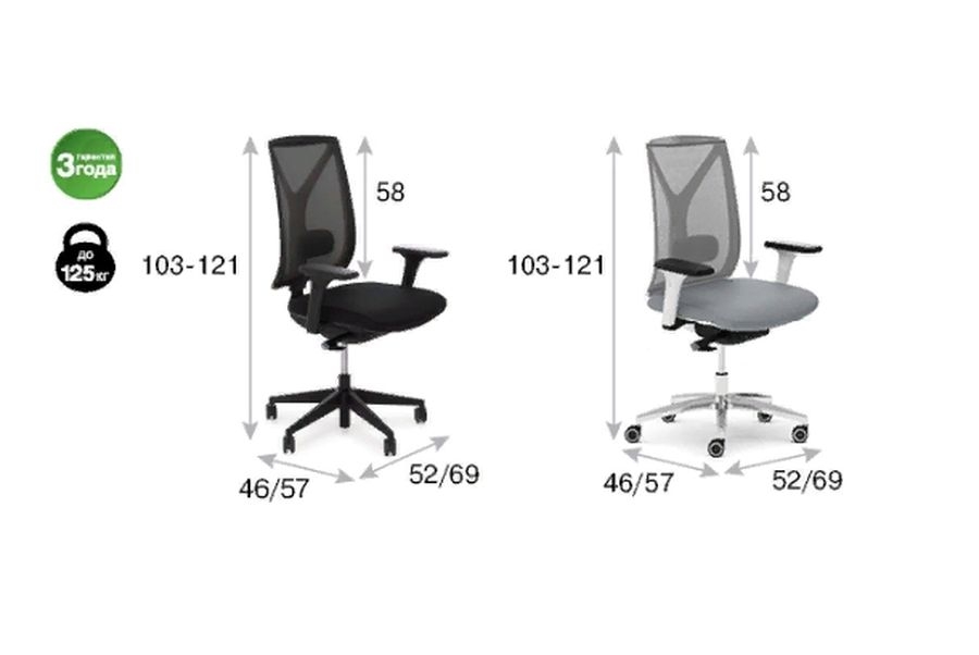 Кресло DION Mesh Bl 870 1D black SLW 58 Голубой Черный