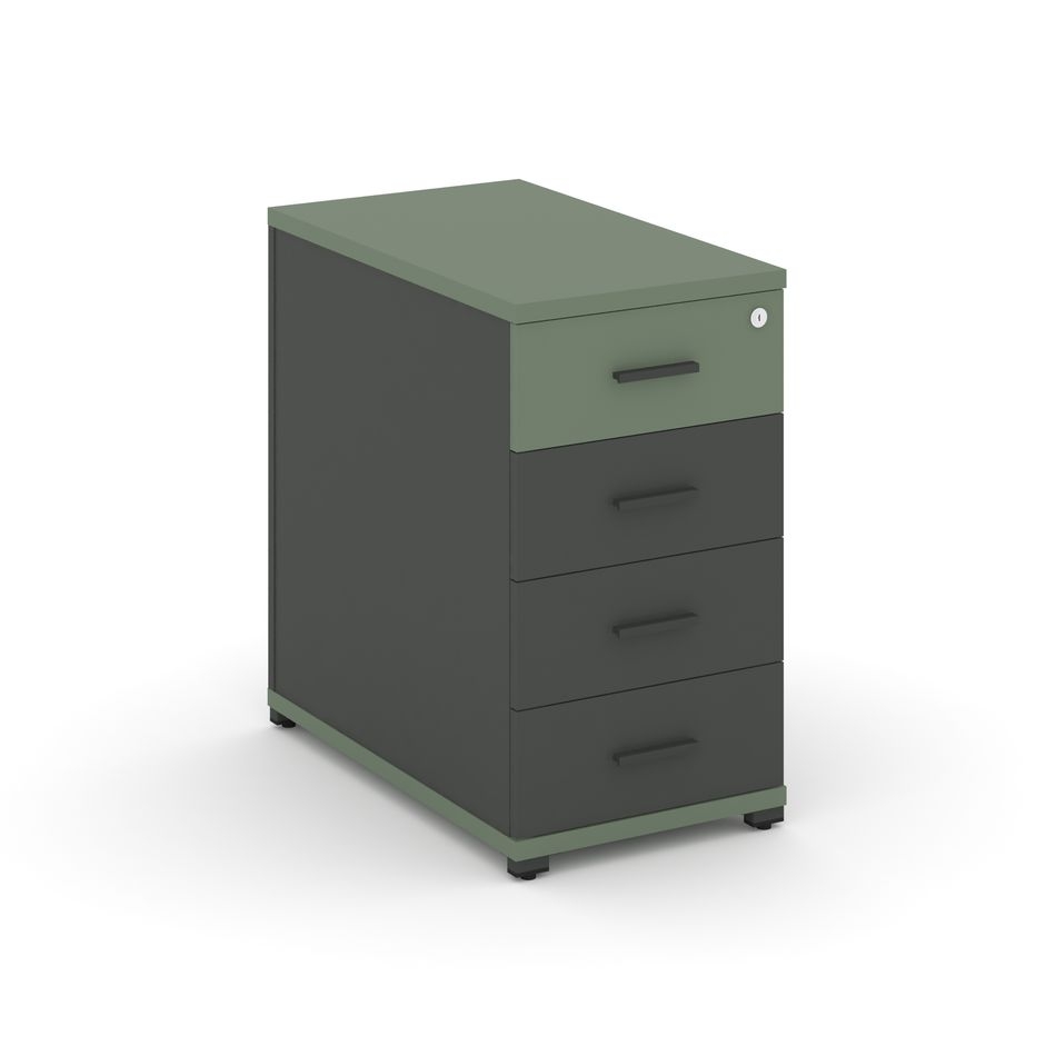 Тумба приставная с 4-мя ящиками CONCEPT CN.TGO-002 B/W Кобо Антрацит