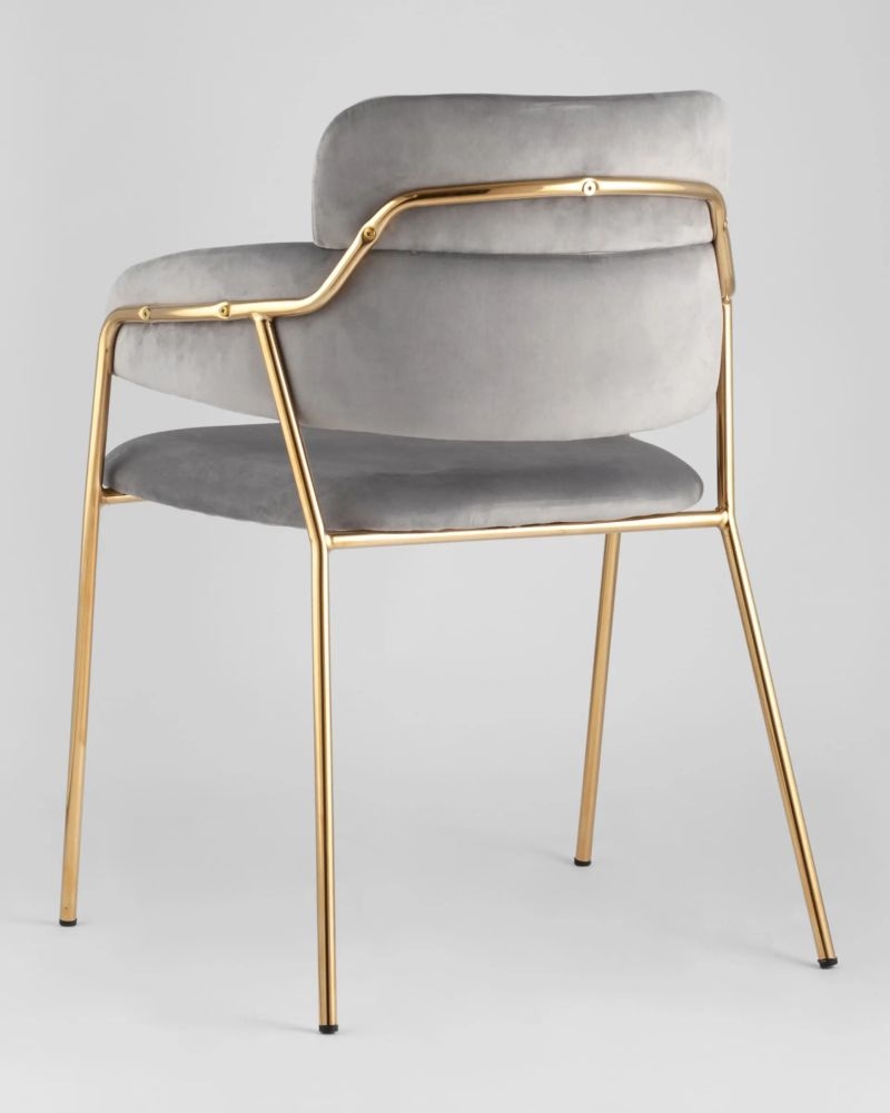 Стул Полин светло-серый 2 шт. с золотыми ножками