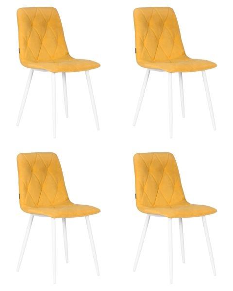 Стул обеденный DOBRIN CHILLY ROMBO (Горчичный Simple 15, основание белый) 4 шт