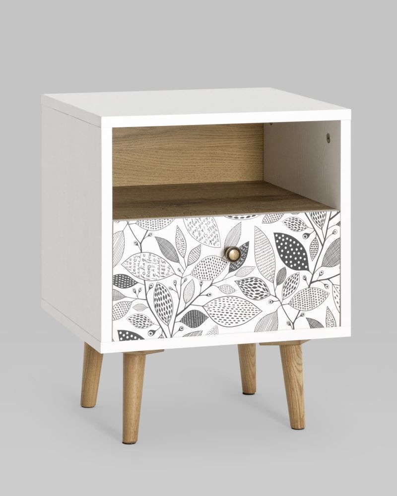 Тумбочка с открытой полкой Berber (ножки массив ясеня) 9 принт