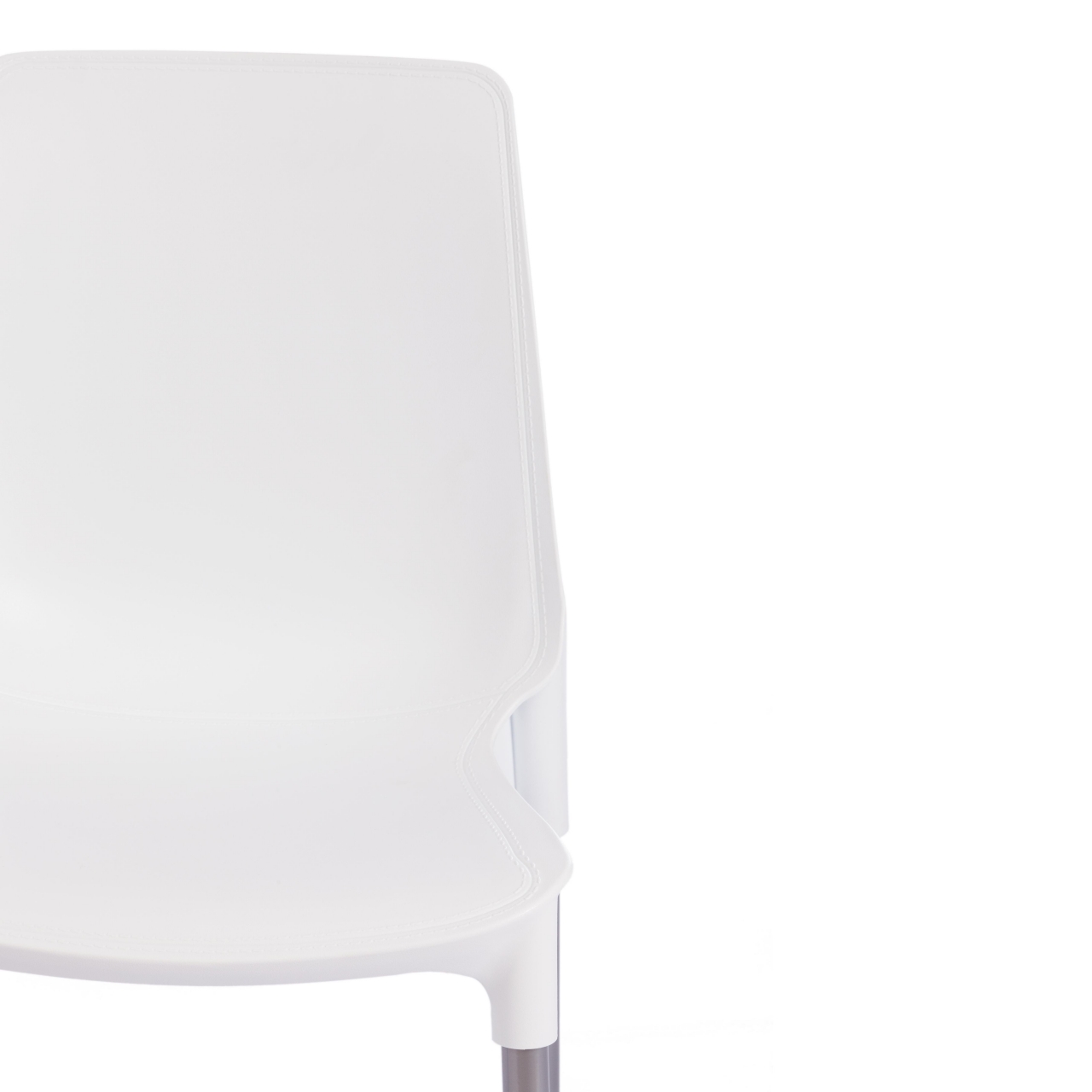 Стул GENIUS (mod 75) металл/пластик, 46x56x84cм, белый/ножки хром