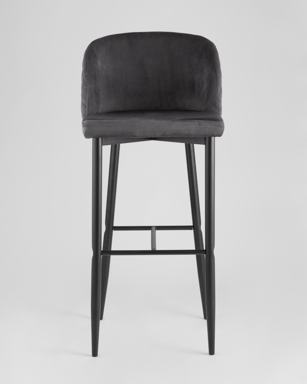 Стул барный Оскар велюр Серый