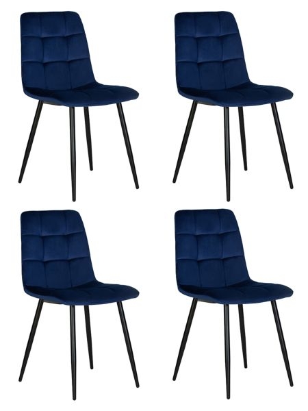 Стул обеденный DOBRIN CHILLY (Темно-синий Holland 60, основание черное) 4 шт