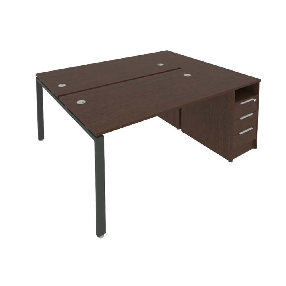 Рабочая станция с опорной тумбой Metal System Б.РС-СТП-2.3 Венге/Антрацит
