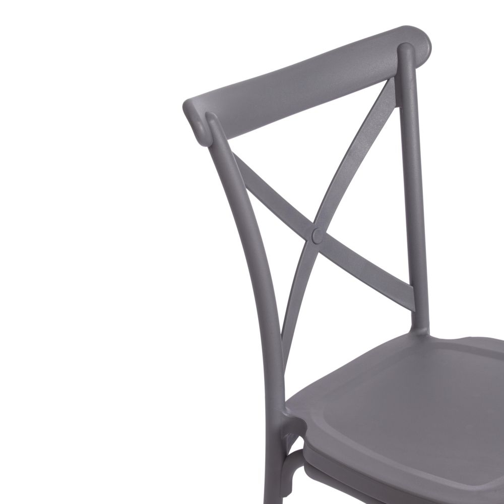 Стул CРОСС (мод. ПЛ24) / 1 шт. в упаковке пластик, 48 х 58 х 89 см, Дэрк-грей (темно-cерый) 15537 / CROSS (mod. PL24) Dark-grey (темно-cерый)