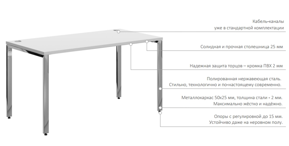 Рабочая станция XTEN GLOSS XGWST 1614 Легно Темный