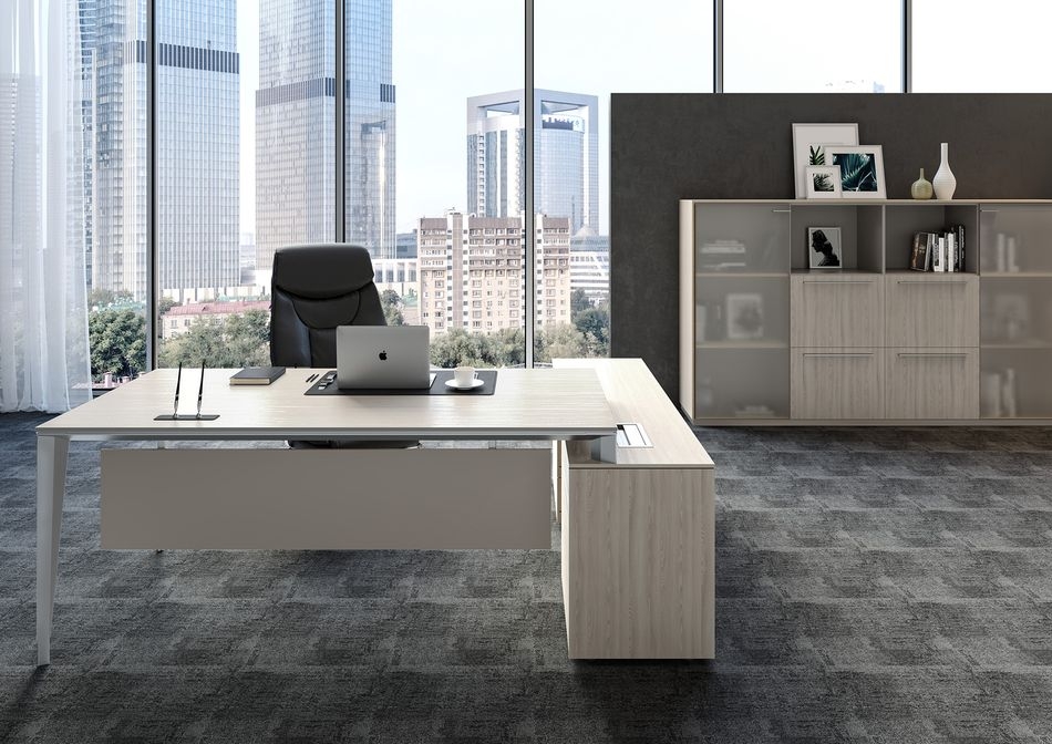 Комплект мебели для кабинета руководителя Atlas №03 Ясень Наварра Алюминий