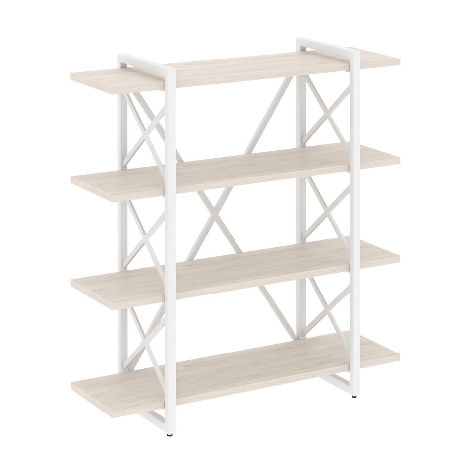 Стеллаж на регулируемых опорах - 4 полки LOFT VR.L-MST.O-4.8V Металл белый Денвер светлый