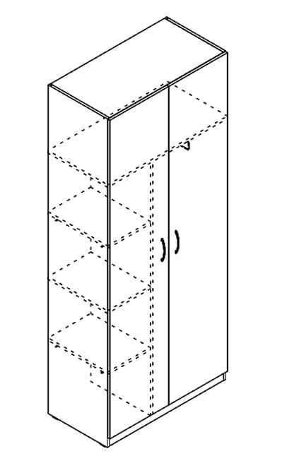 Шкаф двухстворчатый KWD 945 Белый