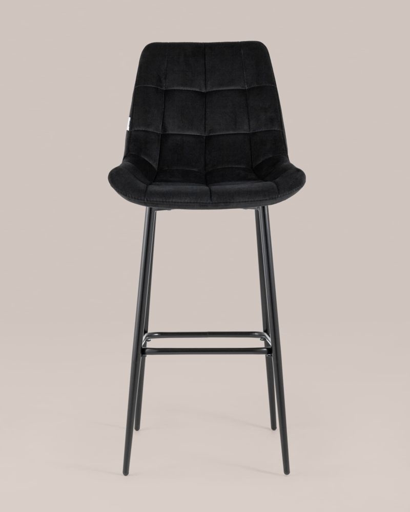 Стул барный Флекс обивка велюр Черный