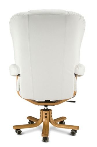 Кресло с высокой спинкой на крестовине Царь D100 Белое