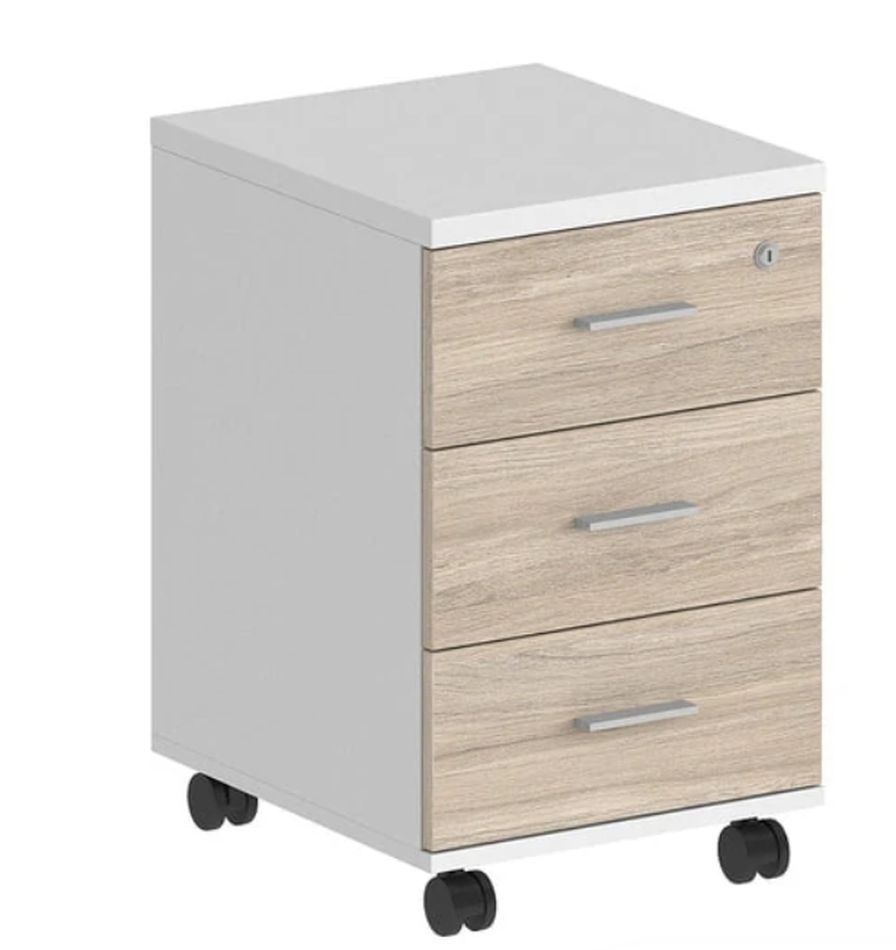 Тумба мобильная с тремя ящиками Sigma SG.612.WH.OL Белый Дуб светлый