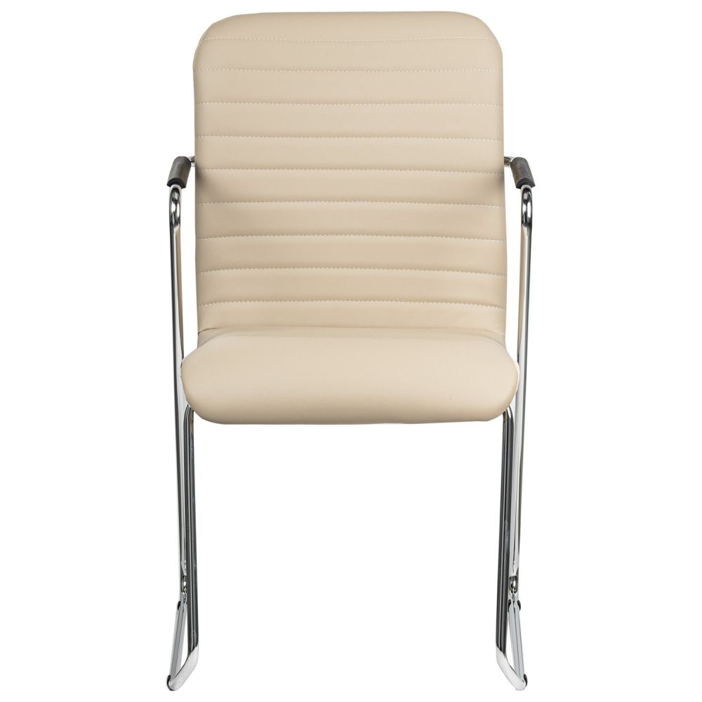 Кресло для приемных и переговорных BRABIX Visit CF-101 экокожа Бежевый