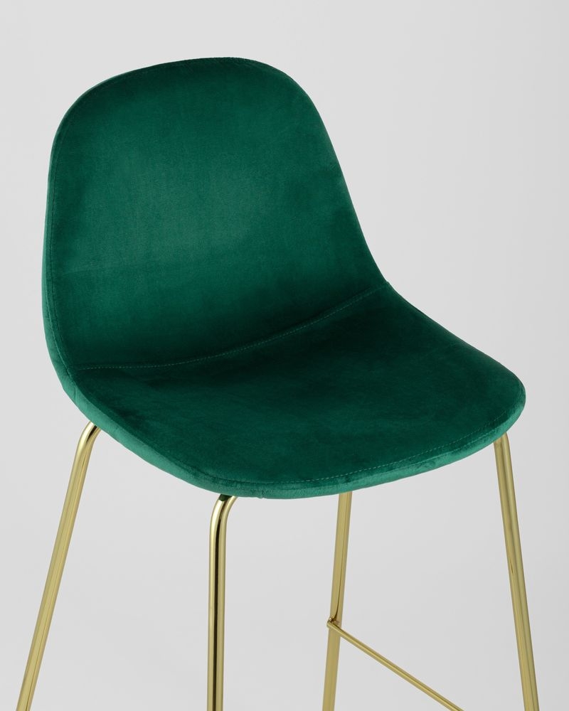 Стул барный Валенсия Зеленый с золотыми ножками