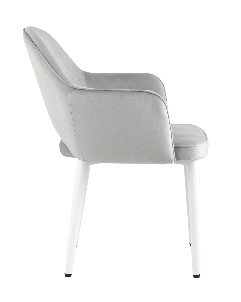 Стул Венера велюр серый ножки белые металл