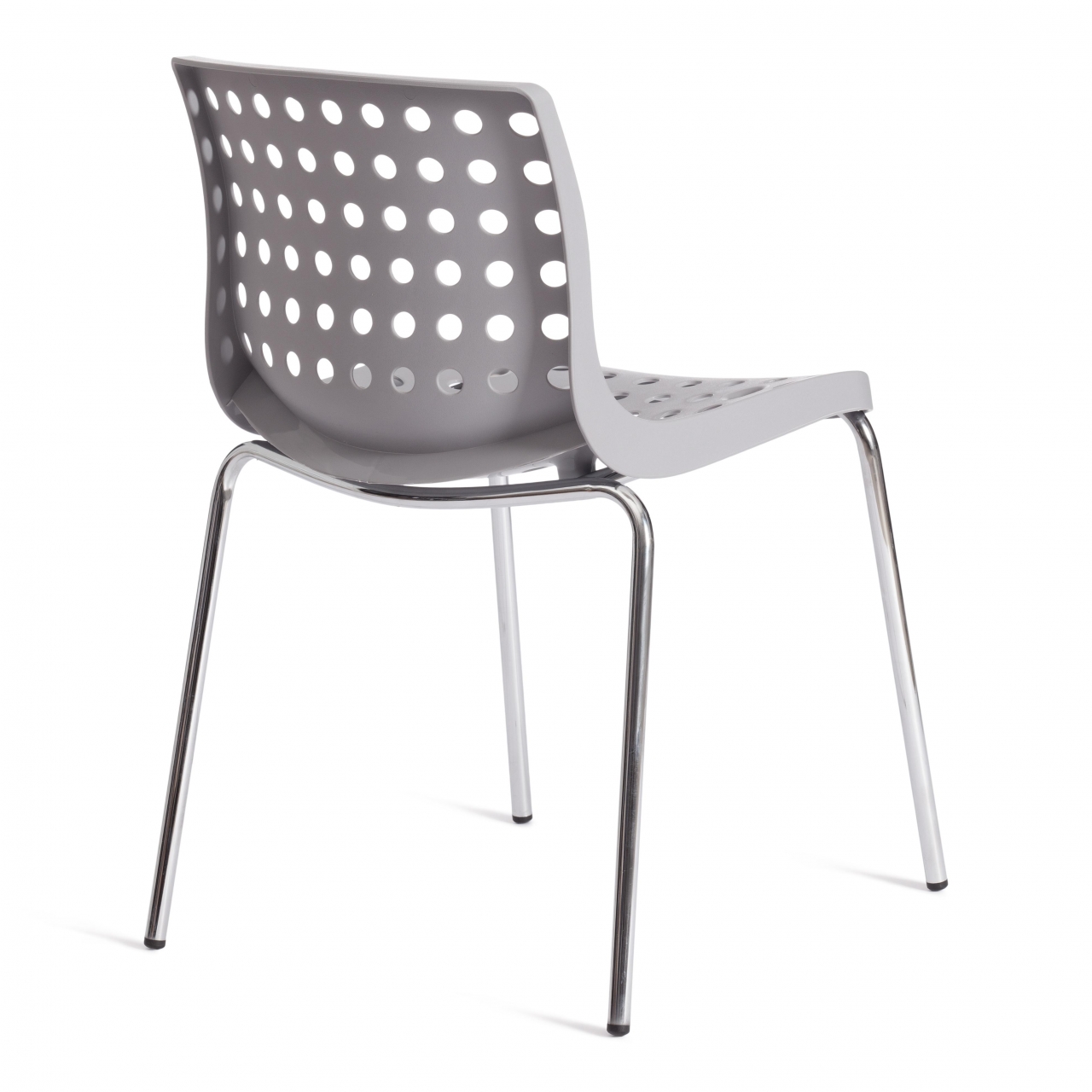 Стул SKALBERG (mod. C-084-A) металл/пластик, 46 х 56 х 79 см, Grey (серый) / Chrome (хром)