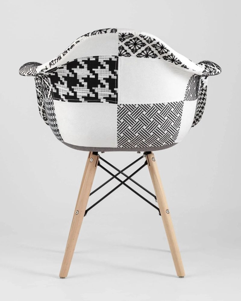 Кресло Eames в стиле пэчворк Черно-белое