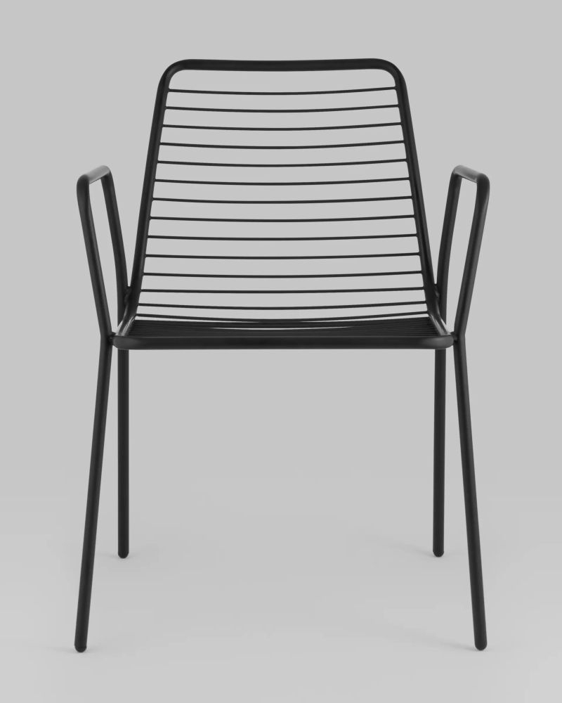 Стул Дели с подлокотниками металл черный