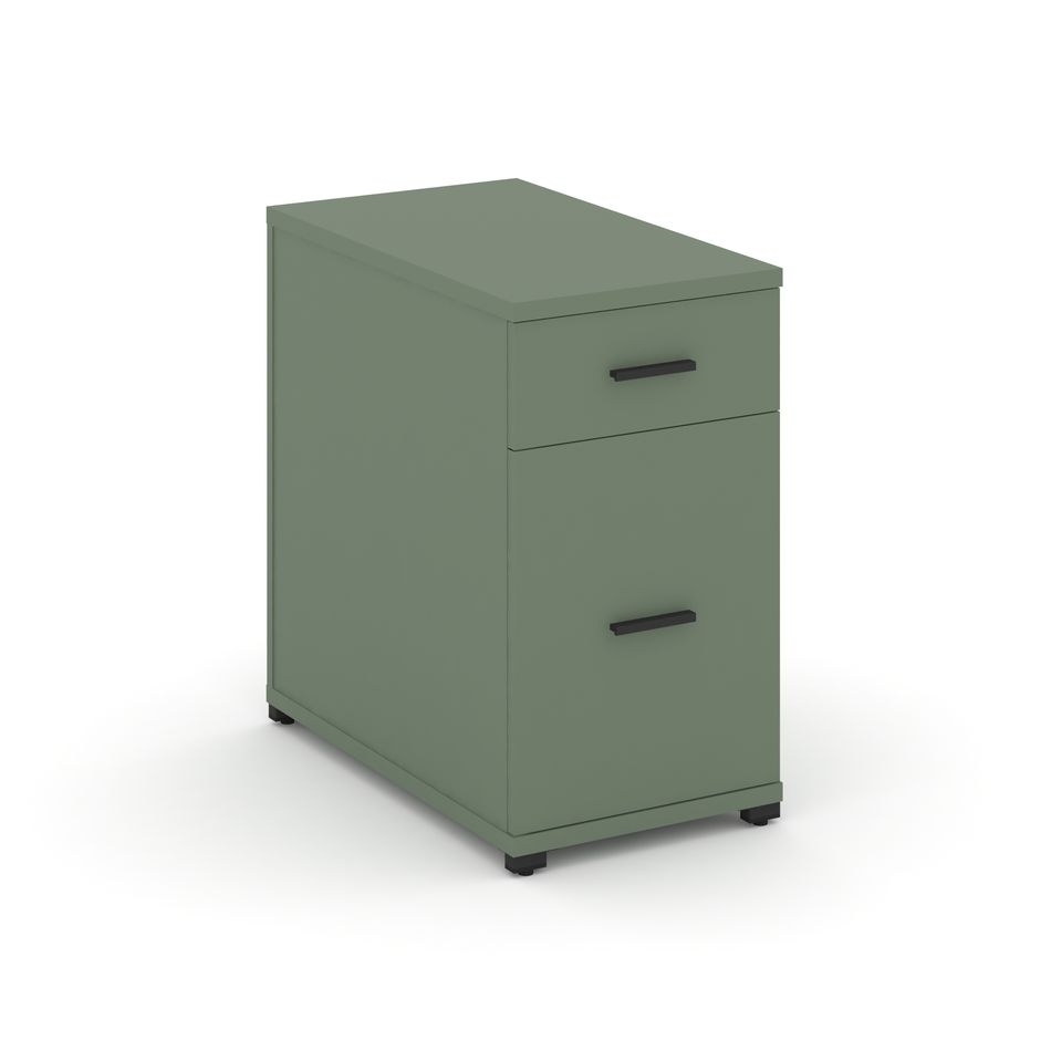 Тумба опорная/приставная с ящиком и распашным фасадом CONCEPT CN.TGO-005 B/W Кобо Черный