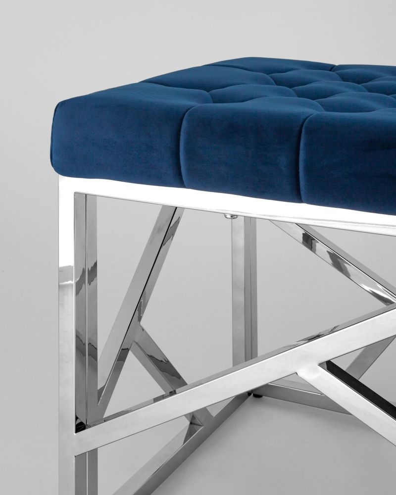 Банкетка АРТ ДЕКО велюр Синий