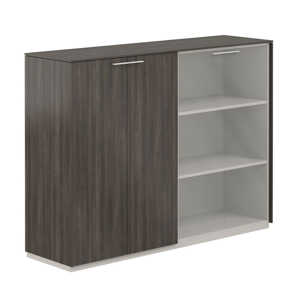 Шкаф средний двойной Atlas NZ-0305+NZ-0325.BT.BT.GL Бренсон Трюфель