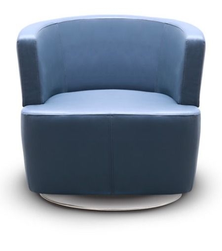 Кресло на поворотном блине Эго 1 Голубое (экокожа)