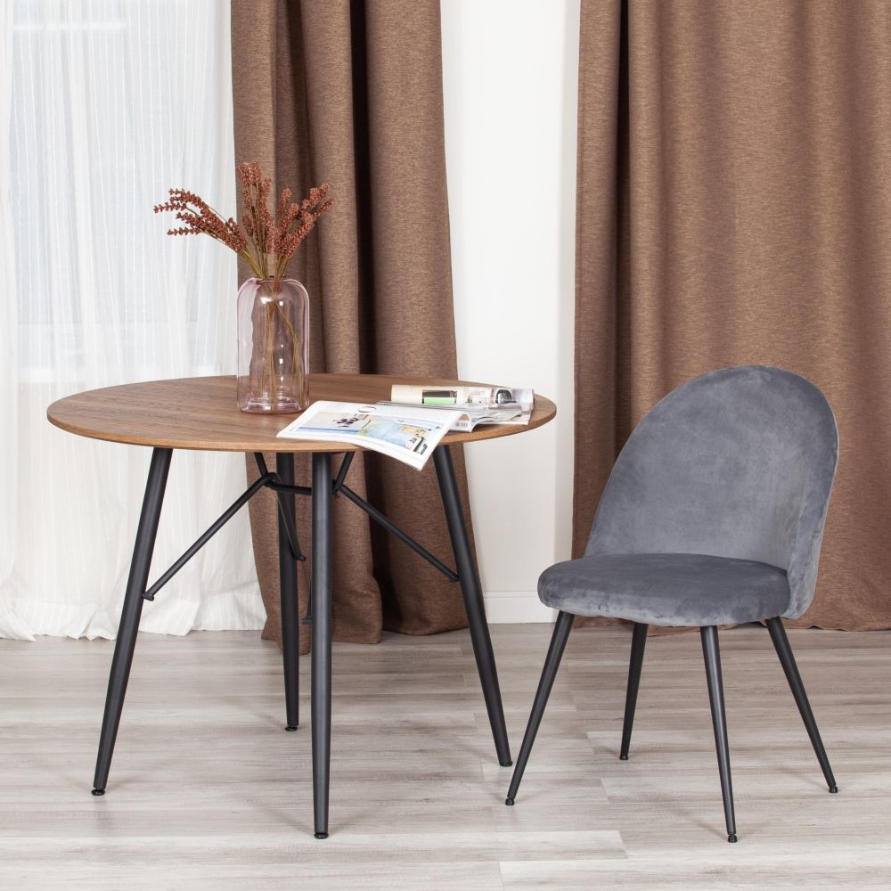 Стул MONRO (mod. 5144) / 1 шт. в упаковке металл/вельвет, 51x56x84 см, серый (HLR 21)/черный