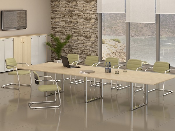 Стол для совещаний CARRE 180х120х72см меламин Акация Аури