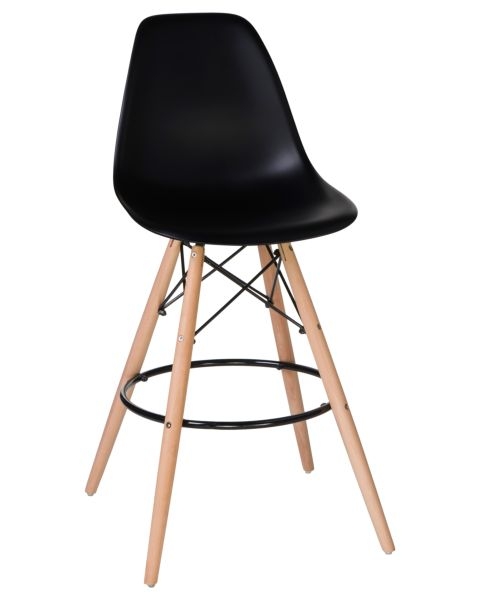 Стул барный DOBRIN DSW BAR (ножки светлый бук, цвет сиденья черный (B-03)) 2 шт