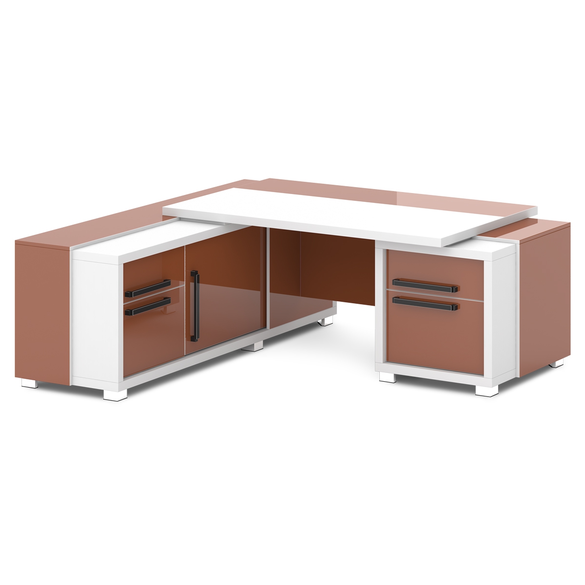 Стол руководителя с тумбой и греденцией Grace L-113-4 левый