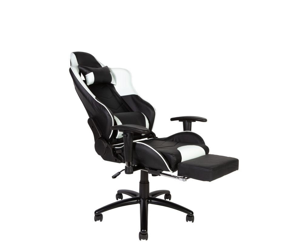 Игровое кресло Лотус ГТС РФ-8066Ф Черный/Белый / Lotus GTS RF-8066F
