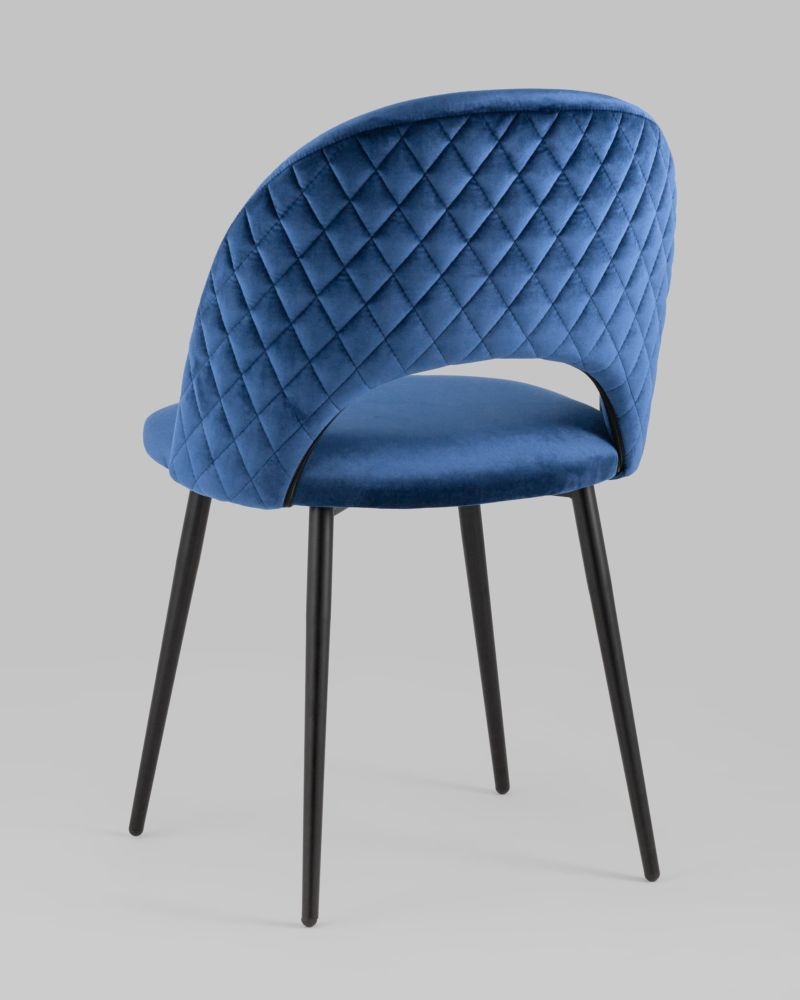 Стул Меган велюр с ромбами Синий